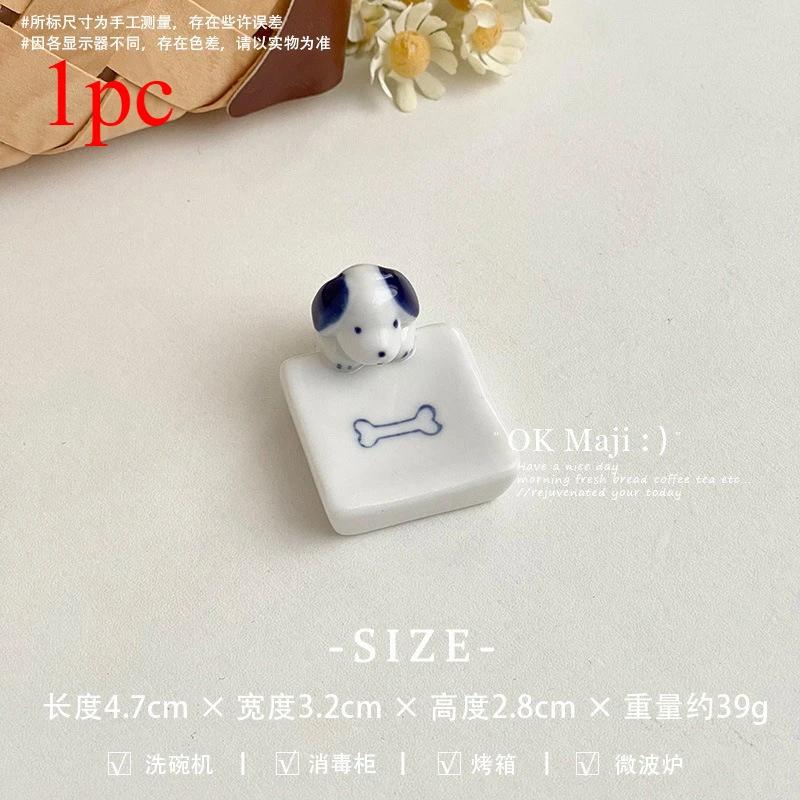 

Japanese Cat Dog Chopstick Holder Bone China Chopstick Holder Blue White Hand Painted Dining Table Ornament Chopstick Holder New
