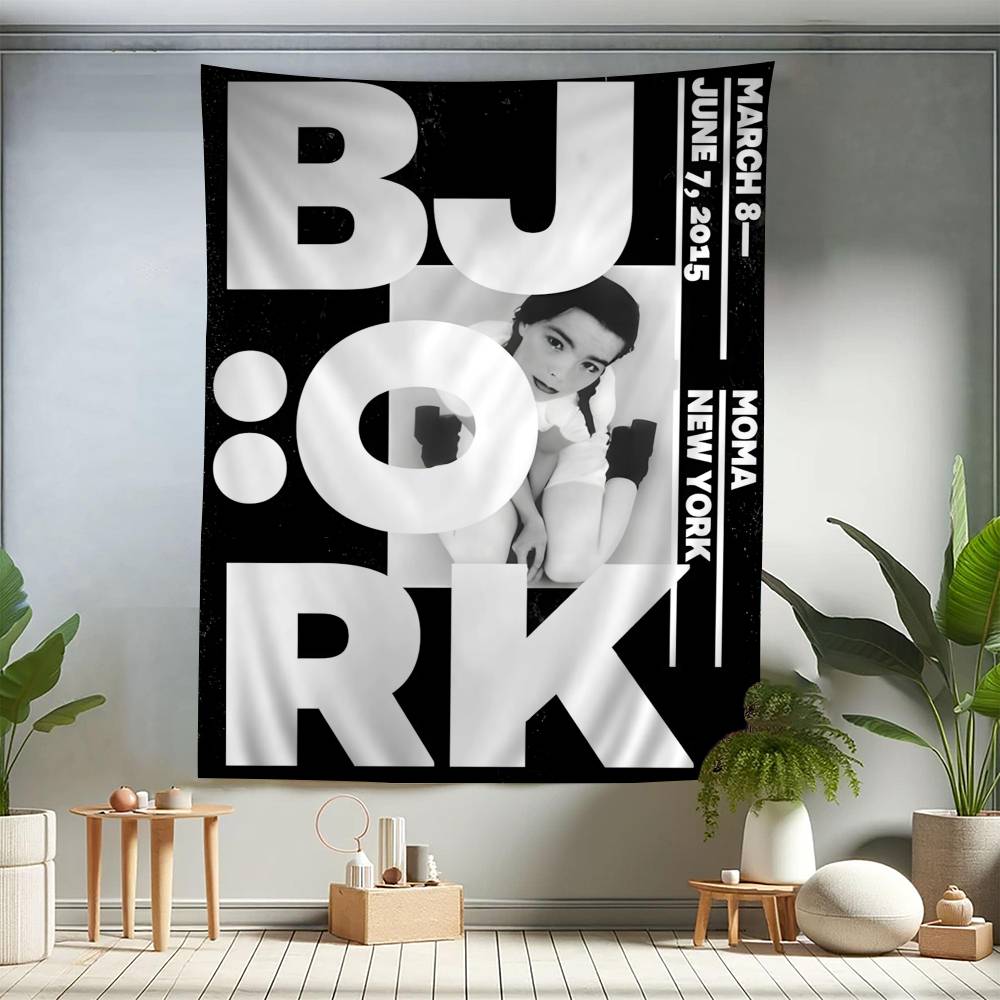 Singer Bjork Vintage Series Printed Large Wall Tapestry Indian Buddha Wall Decoration Witchcraft Bohemian Hippie Wall Art Decor
