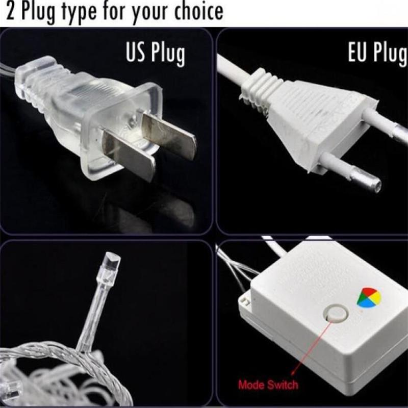 20M 200LED víla třpytivá řetězová světla pro svatbu víla Vánoční večírek Holiday Garden Dekorativní LED lampa EU/US Plug