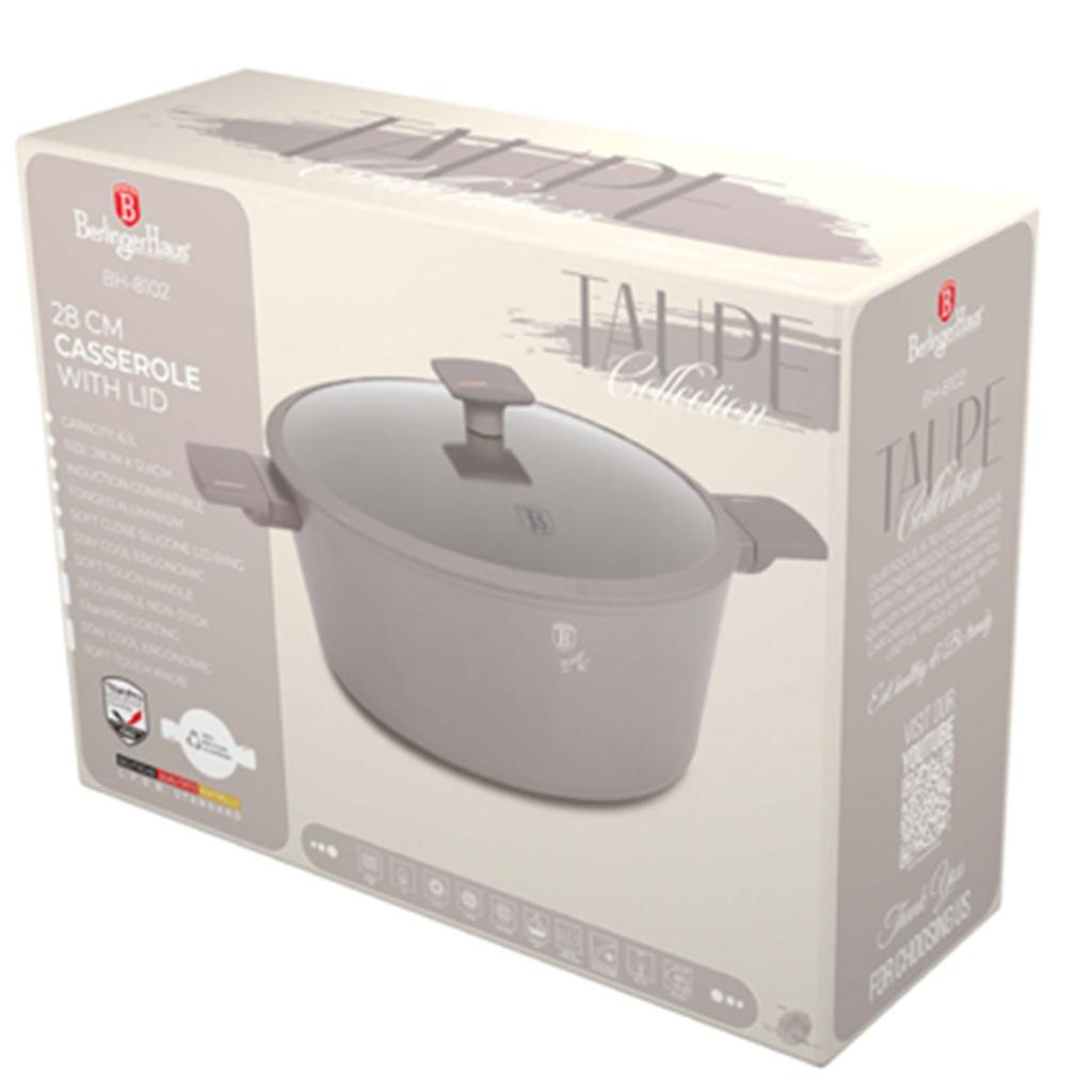 TITANIUM POT WITH LID 28cm BERLINGER HAUS BH-8102 TAUPE