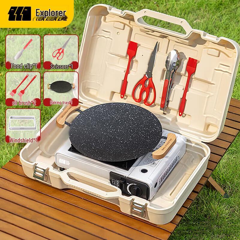 Explorer Portable Camping Gas Stove with Grill Pan