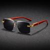 Classic Retro Double Beam Wood Grain Glasses Legs Men'S And Women'S Sunglasses High Sense Fashion Trend Street Sunshade Glasses Frameless