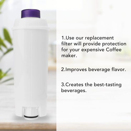 3-Piece DLSC002 ABS Water Filter for DeLonghi Coffee Makers, Replacement Filter Cores for Cafe Coffee Makers