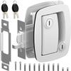 WELLUCK RV Door Lock Replacement With Paddle Deadbolt, 100% Metal Camper Door Latch Handle Lock, RV Entry Door Lock For Camper Horse Travel Trailer