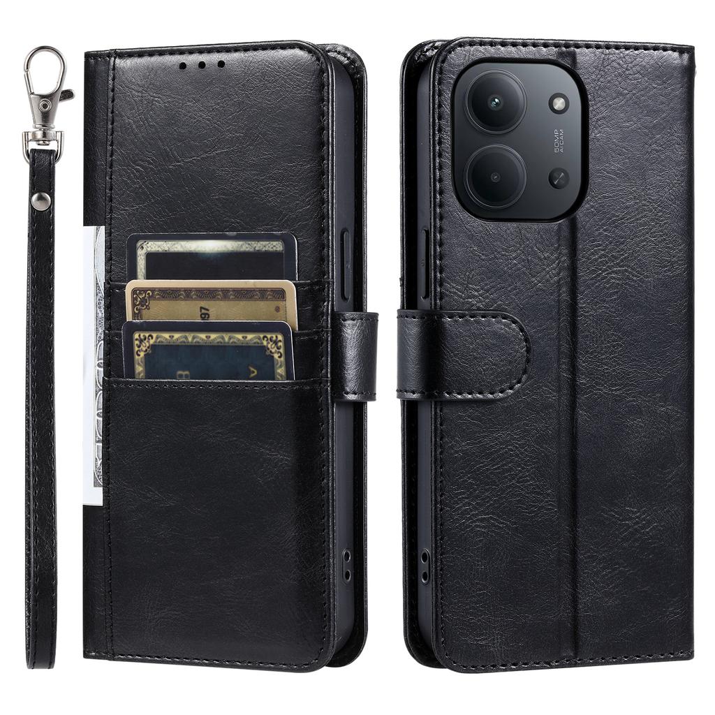 Für Xiaomi Redmi 15C 4G (EU) (173 mm) Hülle 6 Kartenfächer PU-Leder Sturzsichere Handyhülle mit Handschlaufe