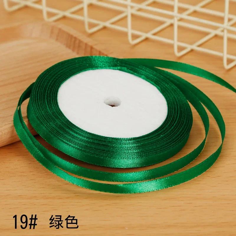 6mm Satin Ribbon DIY Artificial Silk Material Christmas Halloween Wedding Birthday Party DecorationHandmade Bows Gift Wrapping