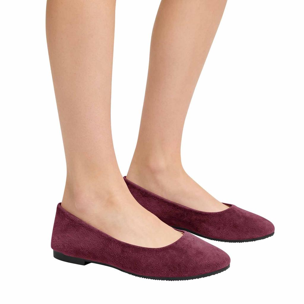 Women's Pointed Toe Flat Shoes Slip On Ballet Style Low Heel Casual Comfortable Soft Material Footwear