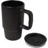 Glass "Carter" 450 Ml Ceramic Mug with Plastic Lid Solid Black