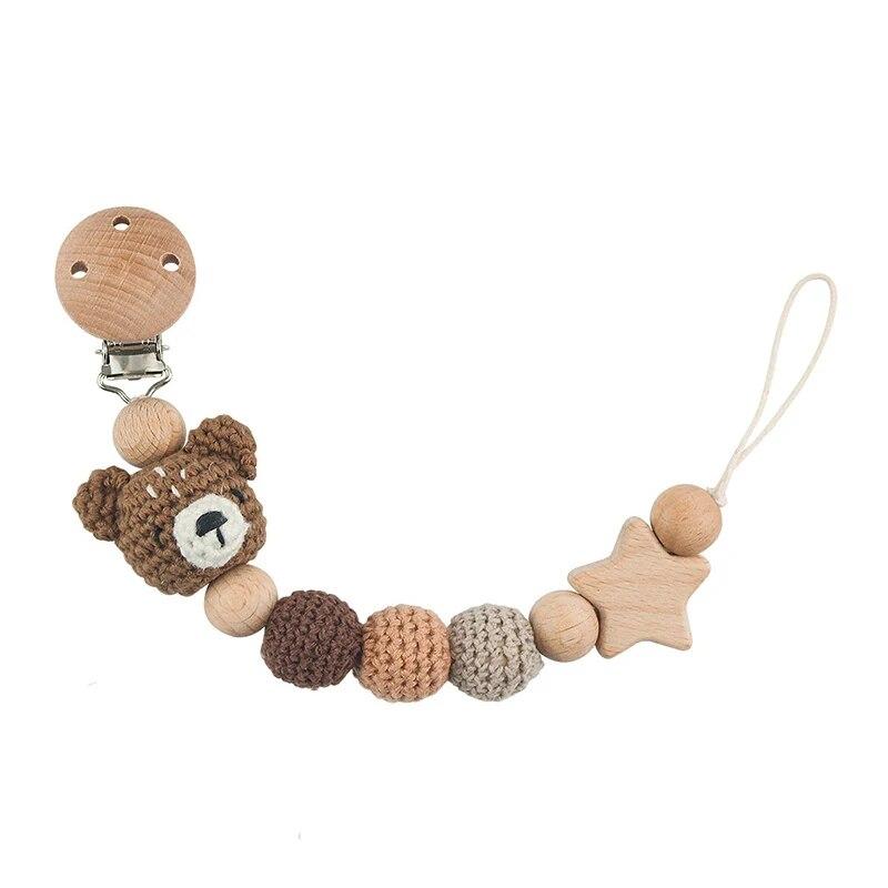 Baby Pacifier Clip Crochet Children s Pacifier Chain Baby Teething Glue Diy Cartoon Animal Pacifier Chain Proof Stroller Pendant