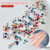 100Pcs Sparkle Flat Back Round Diamonds Mixed Color Resin Nail Art Rhinestones Decorations Manicure Ornaments