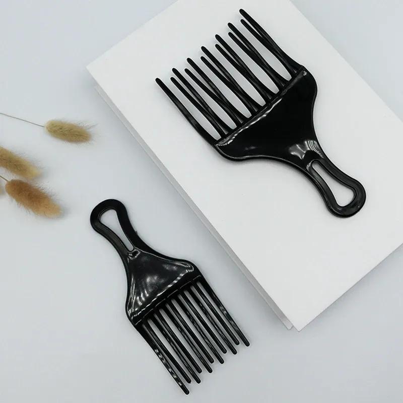 1Pc Pro High& Low Gear Comb Insert Afro Hair Pick Big Tooth Comb Hair Fork Plastic Curl Hairbrush Anti-static Hair Styling Tool