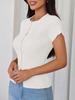 Damen Rippstrick Cropped Cardigan Kurzarm Knopfleiste Figurbetont Pullover Top