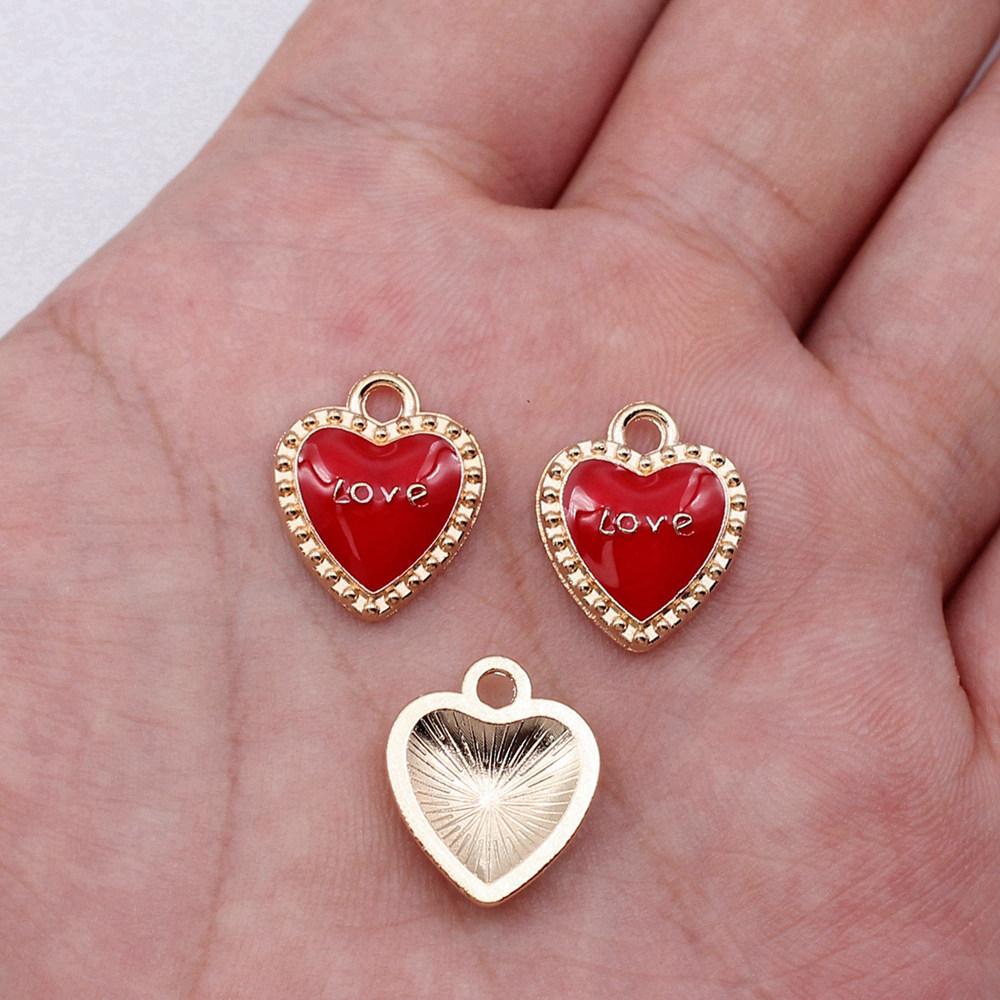 Charms Heart Enamel Pendants Wedding Jewelry Findings QC066