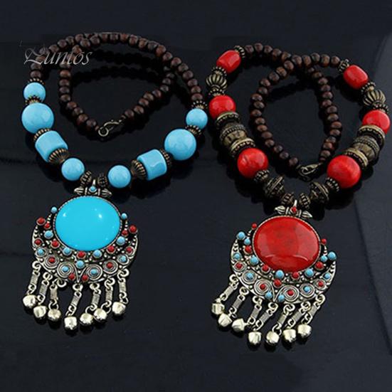 Women Vintage Bohemia Style Pendant Long Chain Sweater Necklace Jewelry Charm