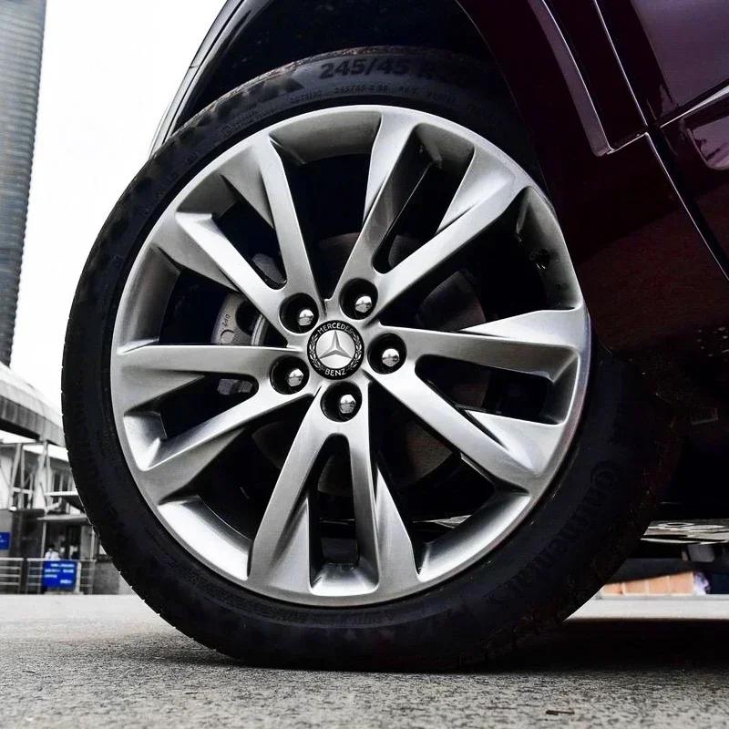 4Pcs 56mm Car Wheel Center Hub Caps Logo Sticker For Mercedes Benz W124 W140 W163 W202 W203 W204 W205 CLA CLK CLS GLA GLC EAT6