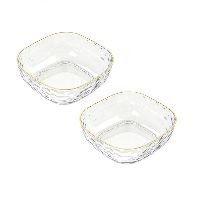 BAILOCK Light Luxury Gold-Rimmed Square Fruit Plate