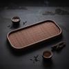 Household tea tray Chinese simple dry brew imitation wood grain tea tray rectangular Kung Fu tea table drain portable bamboo