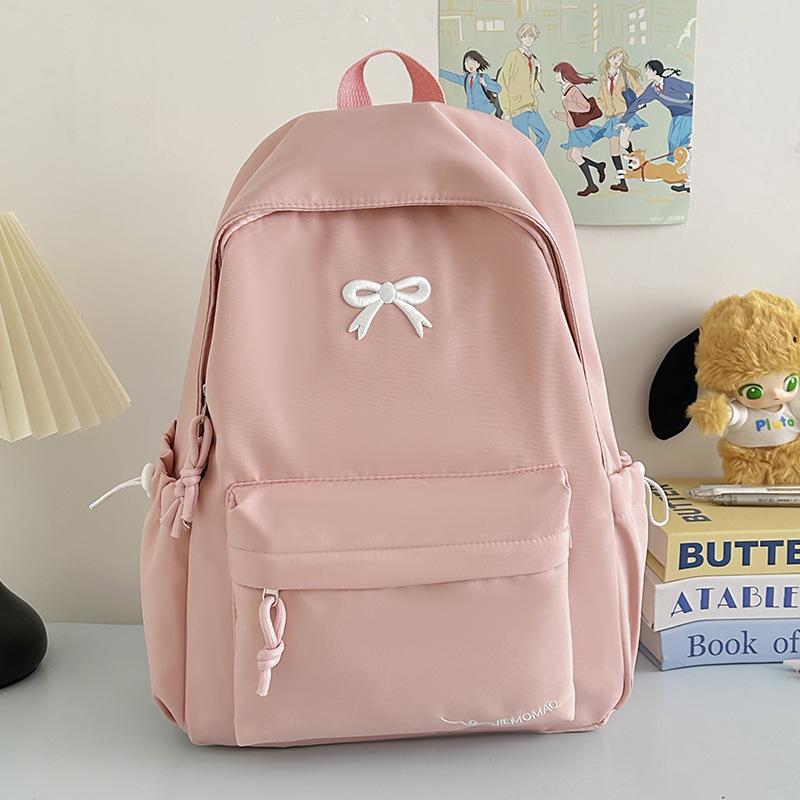 Schoolbag Wholesale High Value Bow Lightweight Small Backpack Japanese Ins Simple High School Student Schoolbag Versatile Backpack