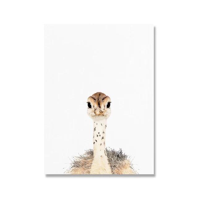 Towoto Baby Animal Print Nordic Poster Minimalist Canvas Painting Safari Pepinieră Artă de perete Copii Baby Room Decoration Pictures No Frame