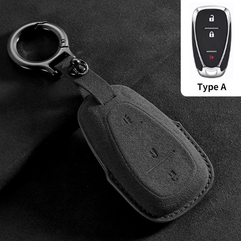 Car Key Case Cover Protective Shell for Chevrolet Chevy Malibu Camaro Cruze Traverse Spark Equinox Sonic Volt Suede Car Keychain