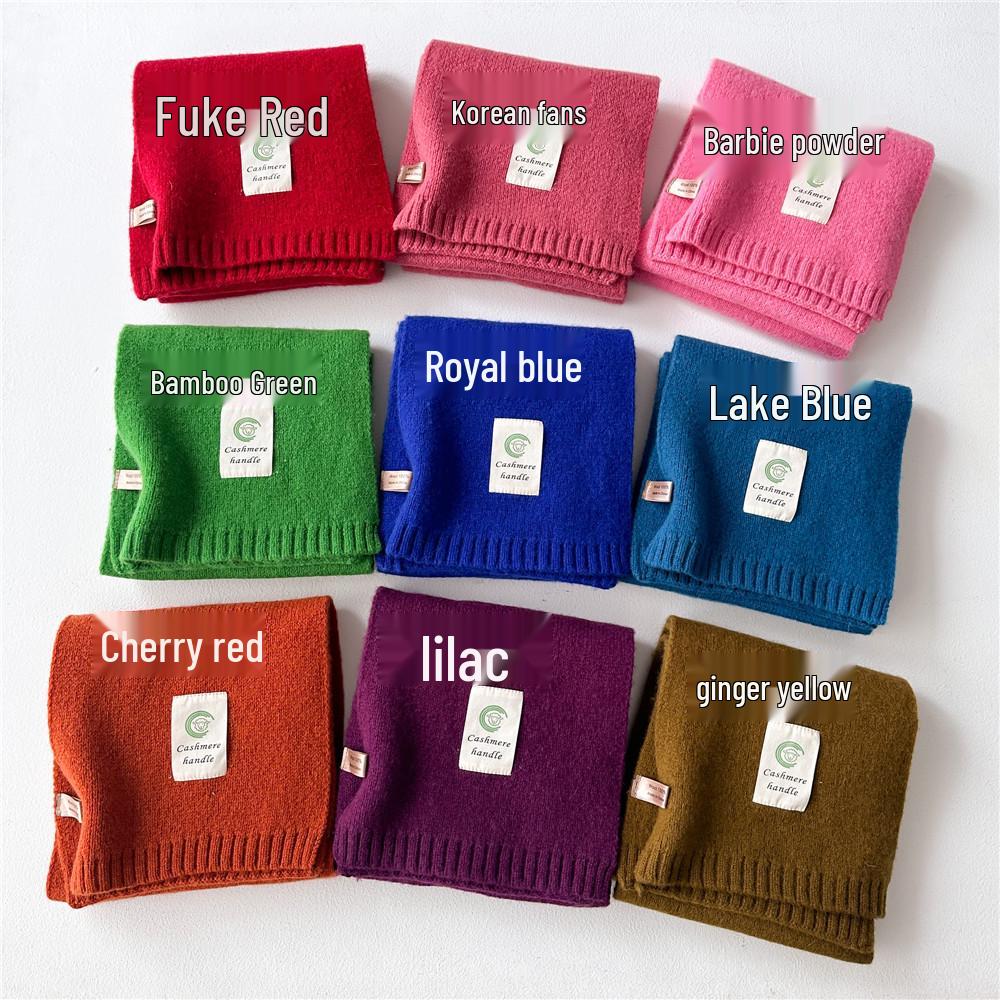 Fular din Lână Merino Australiană 100% Cașmir - Culoare Solidă, Cald de Iarnă, Tricotat, Guler pentru Gât pentru Bărbați și Femei.