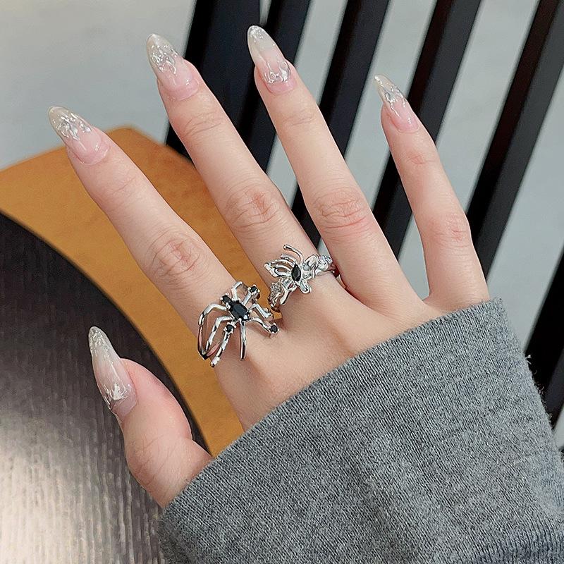 Hollow Butterfly Open Ring Female Niche Design Spider Dark Personality Stacked Wearing Simple Personality Index Finger Ring