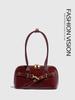 Hot Girl Vintage Leather Handbag Women Autumn 2025 New Spacious Luxe Design Bowling Bag Ladies Fashion Underarm Shoulder Purse