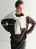 Women's Winter Soft Cashmere Knit Sweater - Round Neck, Silhouette Design
