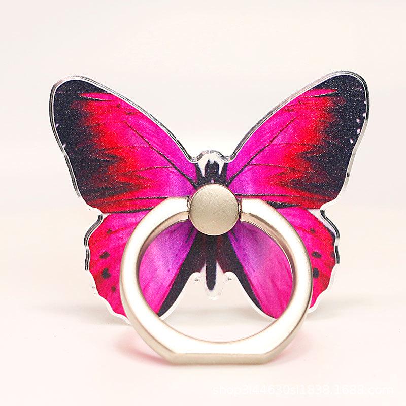 Butterfly Painted Mobile Phone Ring Stand - Cute, Creative Buckle Design for Men & Women