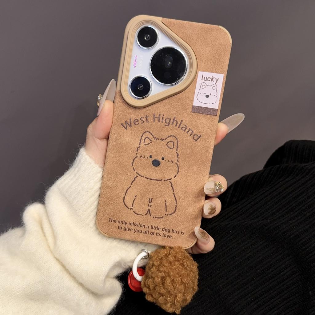Cartoon West Highland Dog Huawei P70 Apple 16 Mobile Phone Case Oppreno12 All Inclusive Vivox100 Leather