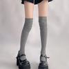 Damen Overknee Patchwork Lange Socken, Slouch-Stil, Frühling/Herbst, Milchweiß, Hoher Schaft für Stiefel mit Knieschonern