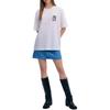MLB SS24 New York Yankees Color Block Logo Loose Fit Printed Crew Neck Short Sleeve T-Shirt Unisex Tops White 3ATSB1843-50WHS