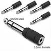 5Pcs 3.5mm 6.35mm Stereo Mono Plug To 3.5mm 6.5mm Audio Jack Connector Adapter Converter for Speaker