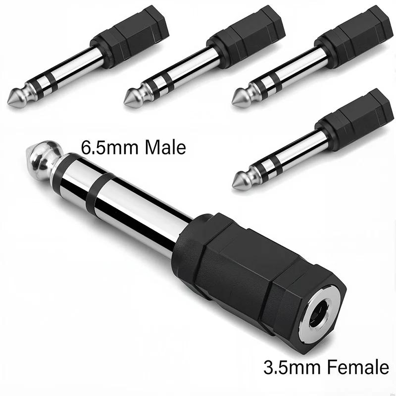 5Pcs 3.5mm 6.35mm Stereo Mono Plug To 3.5mm 6.5mm Audio Jack Connector Adapter Converter for Speaker