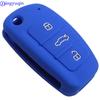 Jingyuqin 3 Buttons Car Silicone Key Cover Styling Case Cover Fob Shell For A-u-di A1 A3 Q3 Q7 R8 A6L TT Key Case Four Car Styling