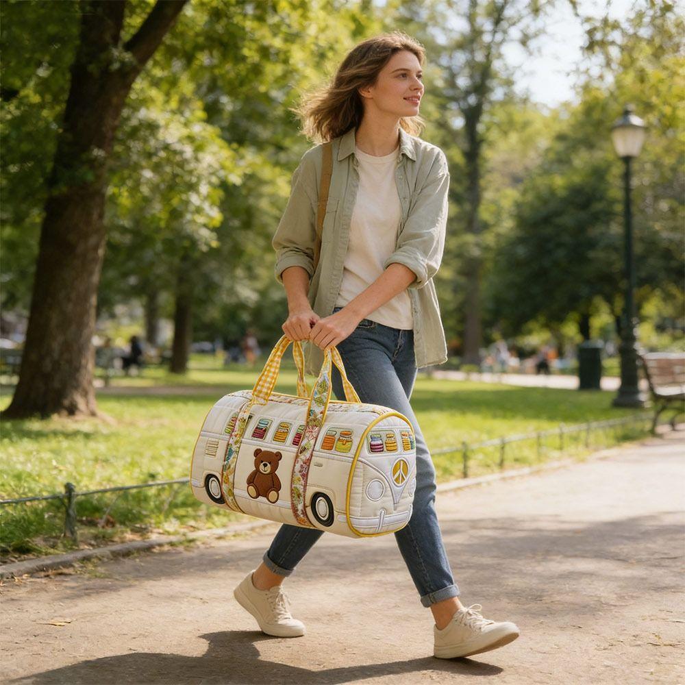 Adjustable Strap Quilted Duffle Bag 3D Quilting Craft Tote Bags Travel Duffel Bag Large Capacity Short-distance Handbag