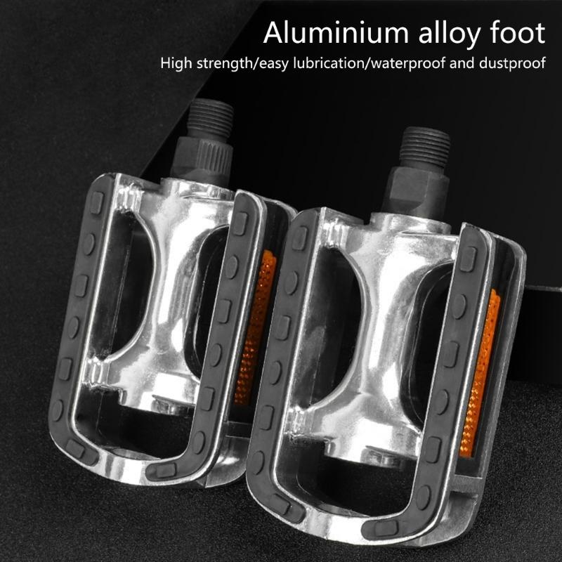Aluminum Alloy Bicycles Pedals Nonslip Wide Flat Pedals Reflective Sheet Safety Cycling Platform Pedals for Road Bike