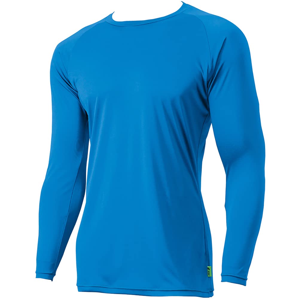 SSK Junior Long Sleeve Blue Japanese Size 130 to Japanese size Boys' Low-Neck Undershirt, (Size 60), (equivalent 130)