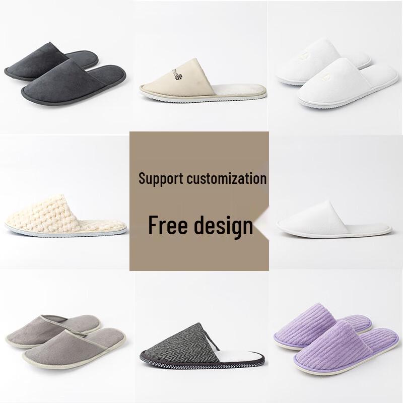 Yangge Disposable Coral Fleece Hotel & Home Slippers, 10 Pairs