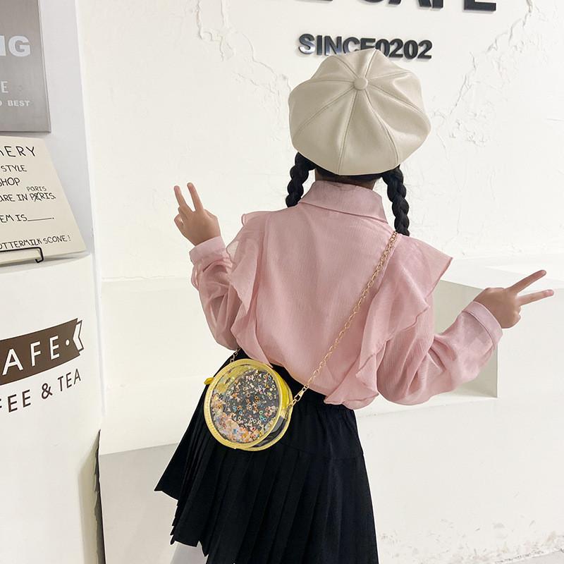 Children Sand Flowing Sequins Transparent Single Shoulder Chain Bag Shoulder