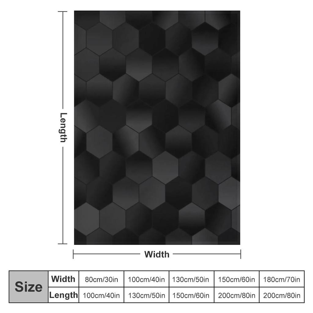 Charcoal Black Hexagons Throw Blanket Furry Blankets Blankets For Baby