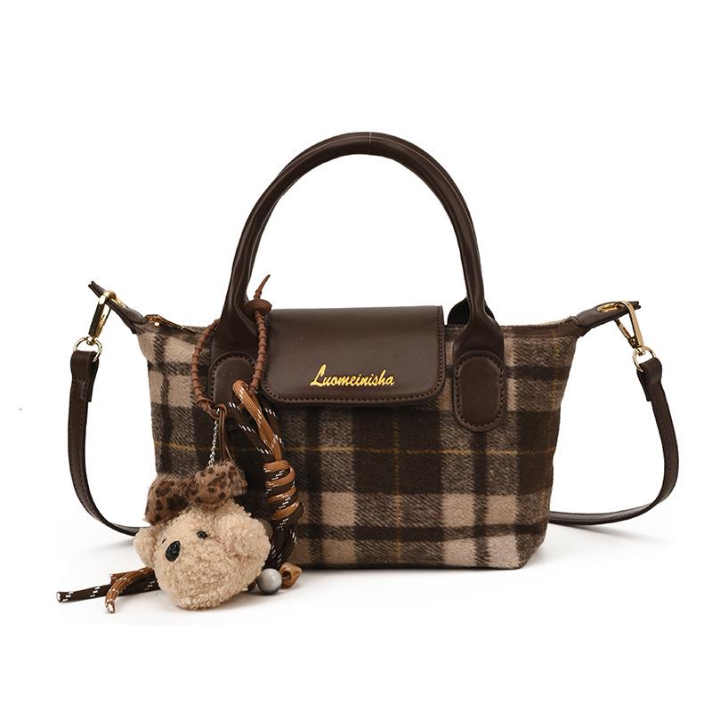 Women's Plaid Crossbody Mini Handbag - Niche Autumn/Winter Design