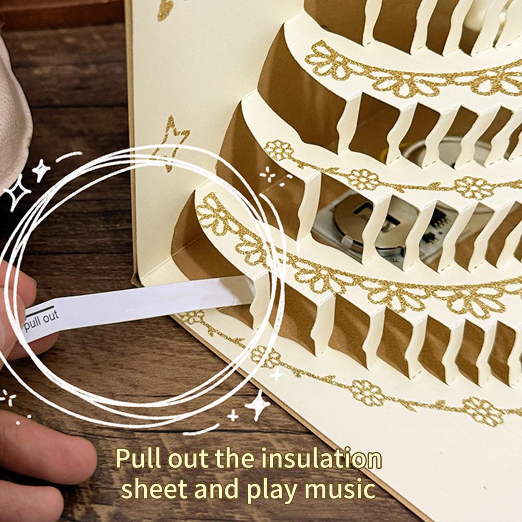 Musikalische 3D Geburtstagsgrußkarte mit Musik und Lichtern Künstlerische Geburtstagskarte Feierkarte Geeignet für Partys