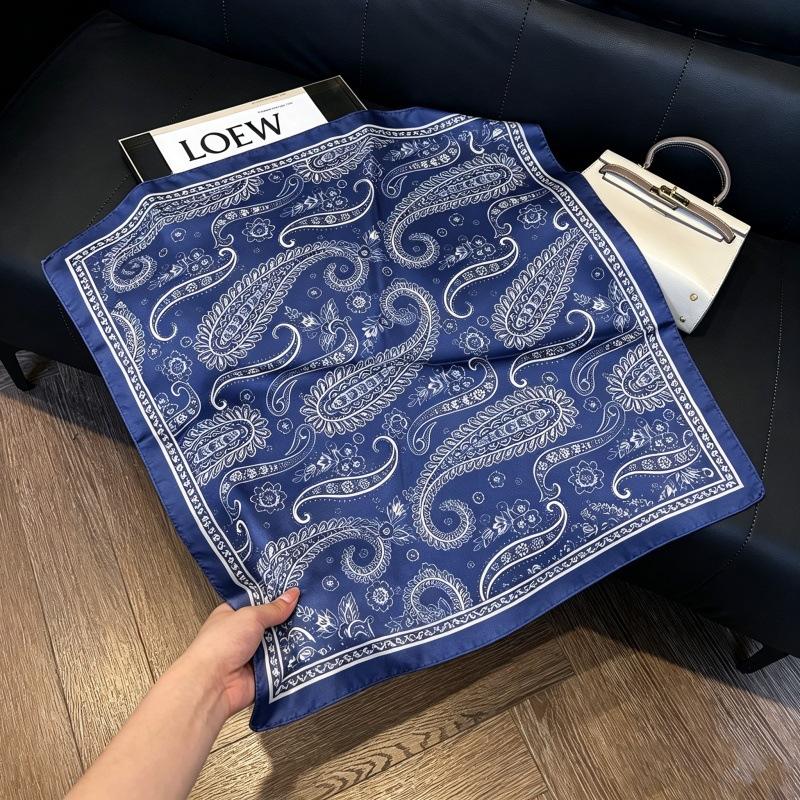 European and American style scarf square scarf imitation silk 71cm retro cashew print literary headband suit with decorative scarf