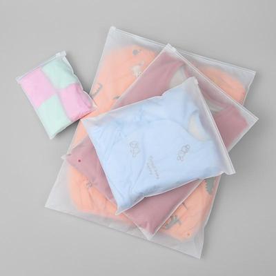 Frosted Transparent Zipper Storage Bag for Clothes and Socks