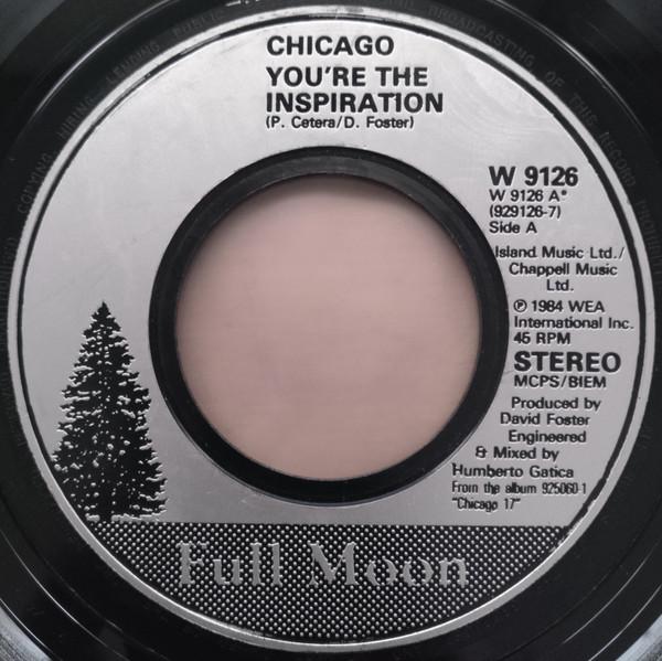 7-дюймовая пластинка CHICAGO Youre The Inspiration W9126 Full Moon 1985 UK Rock Б/у