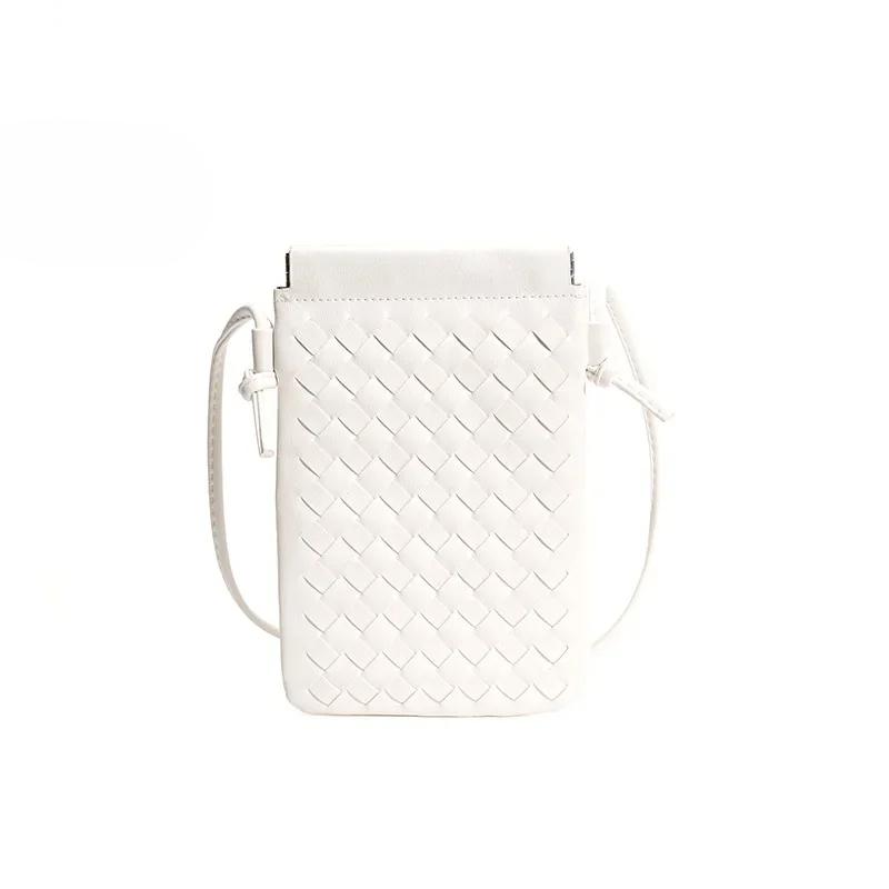 Handytasche Damen Modische Gewebte Kleine Quadratische Tasche Vielseitige Umhängetasche für Damen Handtaschen