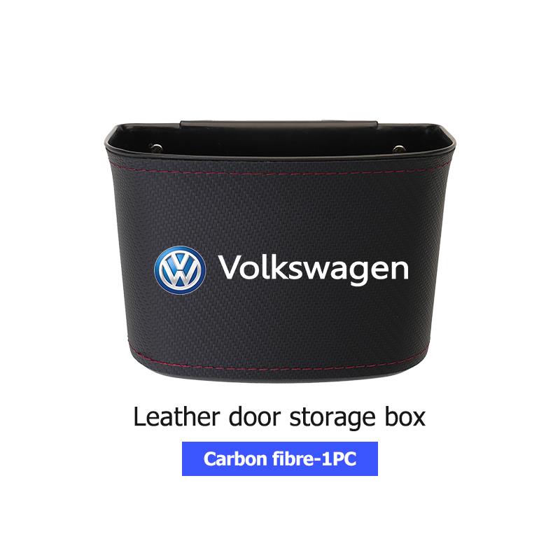 W164Leather Car Door Storage Box Phone Pocket Hanging Organizer For Volkswagen Golf 4 5 6 Tiguan Polo Scirocco Jetta CC