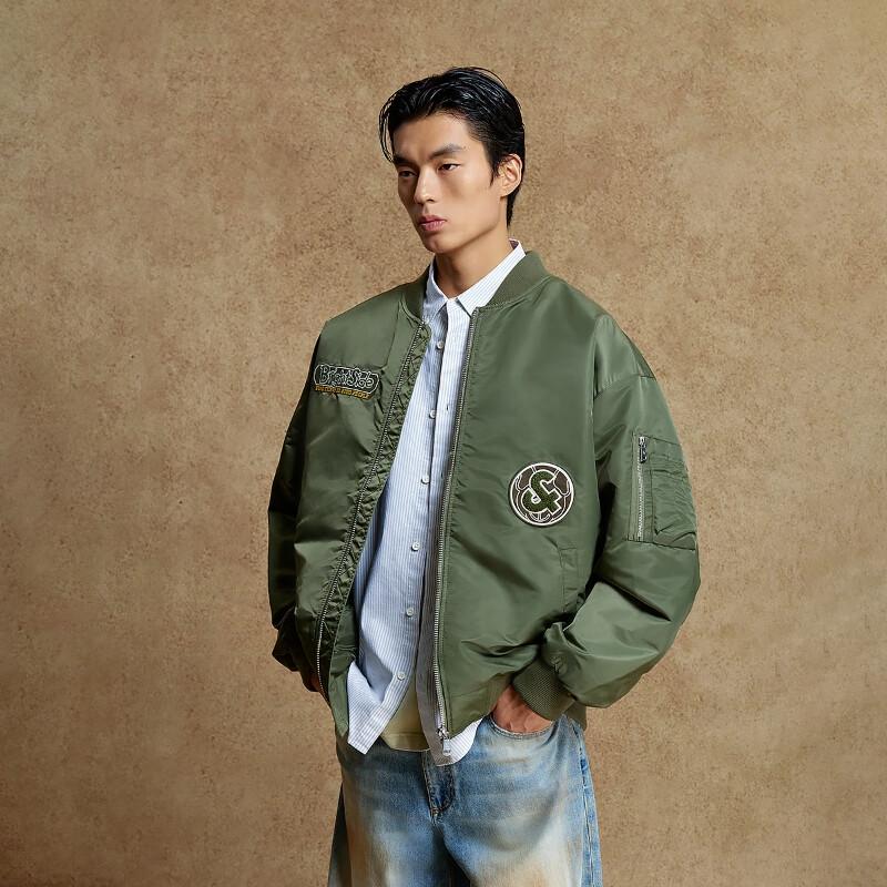 JACK&JONES Men's Towel Embroidery Baseball Collar Padded Jacket