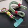 Plush bear pendant, mobile phone lanyard ins fashionable women's wrist woven short thumb ring, small sling.